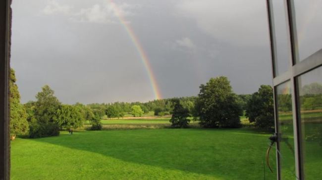 rainbows from Amys window at delapre abbey